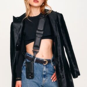 Bandolier Billie Crossbody Phone Strap, Black & Gold